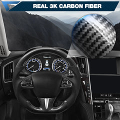Custom Steering Wheel For Infiniti q50 2014-2017 Carbon Fiber Steering Wheel D-shaped Nappa Perforated Leather Flat-bottom POFENZE