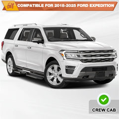 Expedition Running Boards Two Raised Side Step Compatible for 2018-2025 Ford Expedition, 2 Stairs Step Rails Coated Black Carbon Steel Nerf Bars POFENZE