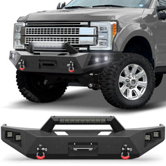 F250 Front Bumper Compatible with 2017-2022 Ford F250 F350 F450 Super Duty with Winch Plate