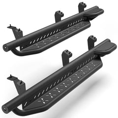 FJ Curiser Running Boards Two Raised Side Step Compatible for Toyota FJ Curiser SUV 2007-2014, 2 Stairs Step Rails Powder Coated Black Carbon Steel Nerf Bars POFENZE