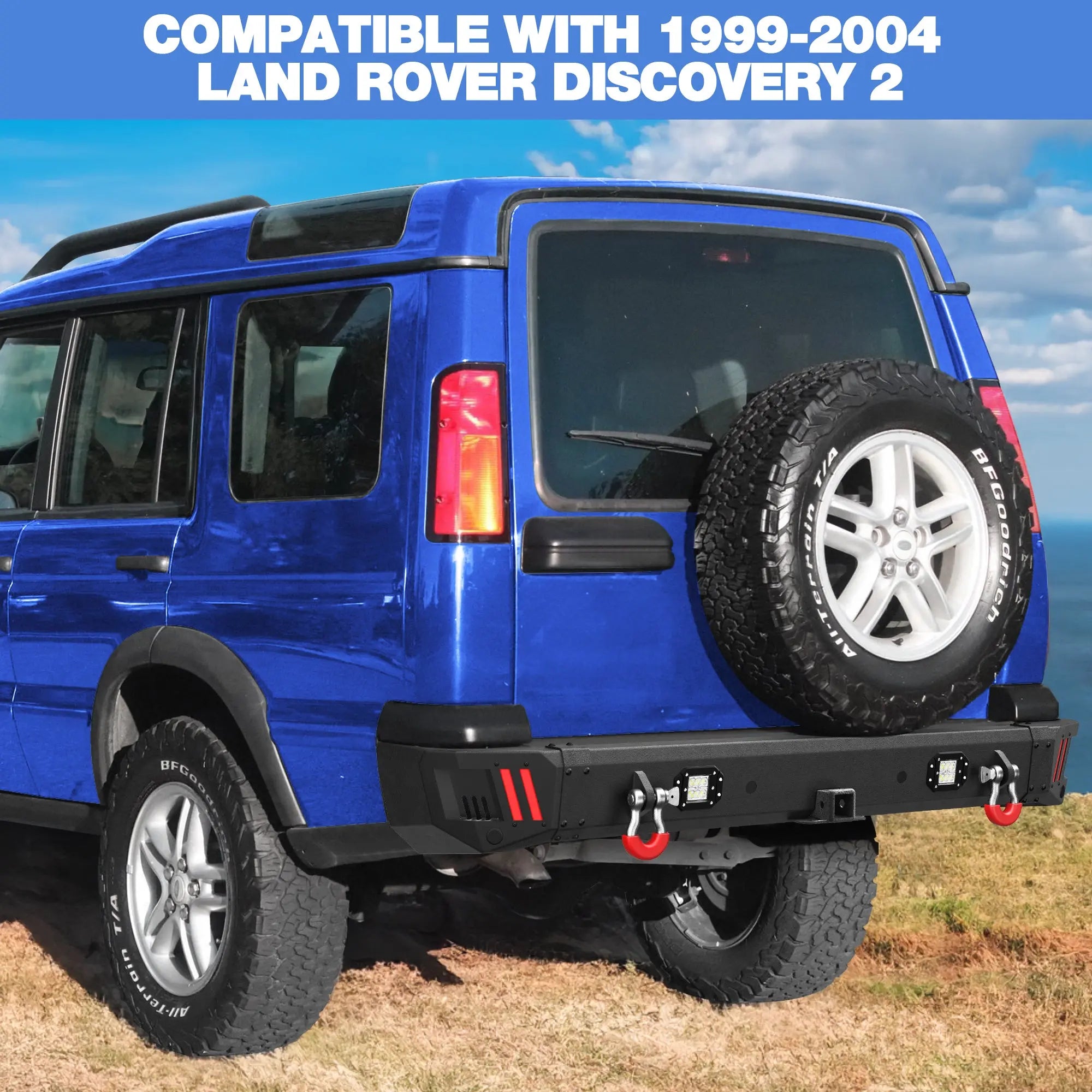 Fits 1999-2004 Land Rover Discovery Series II Rear Bumper Offroad Rear Bumper POFENZE