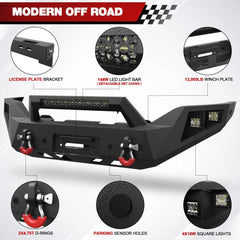 Aftermarket Truck Bumpers Fits 2016 2017 2018 GMC Sierra 1500 Front Bumper with Winch Plate - POFENZE