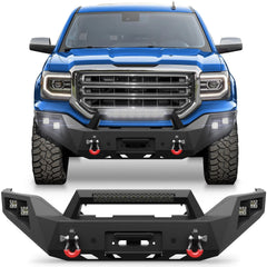 Steel Bumpers Fits 2016 2017 2018 GMC Sierra 1500 Front Bumper with Winch Plate