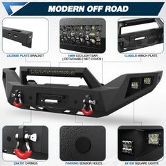 Steel Bumpers Fits 2016 2017 2018 GMC Sierra 1500 Front Bumper with Winch Plate