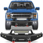 Fits 2021-2024 Ford F150 Front Bumper Winch Front Bumper Textured Black Off Road Bumper with Light Bar POFENZE