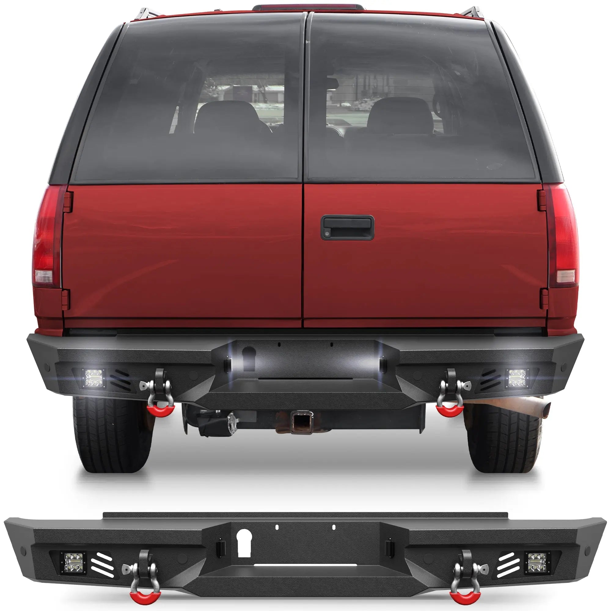 For 1992-1993-1994-1995-1996-1997-1998-1999 Chevy Suburban Tahoe & GMC Yukon Rear Bumper Steel Bumper - POFENZE