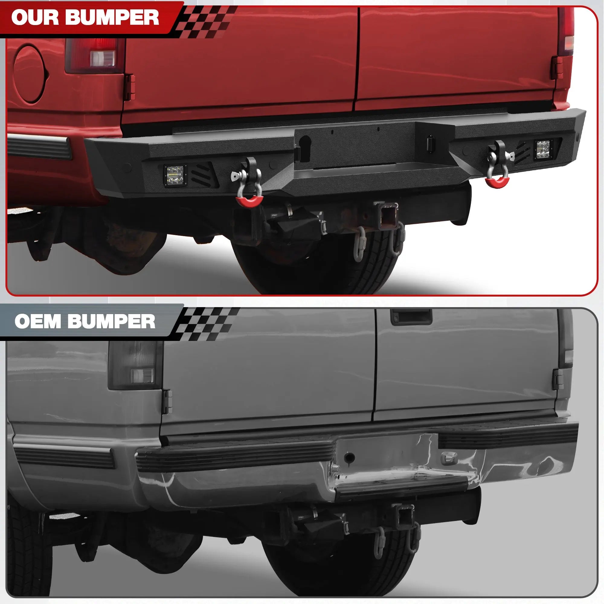 For 1992-1993-1994-1995-1996-1997-1998-1999 Chevy Suburban Tahoe & GMC Yukon Rear Bumper Steel Bumper - POFENZE