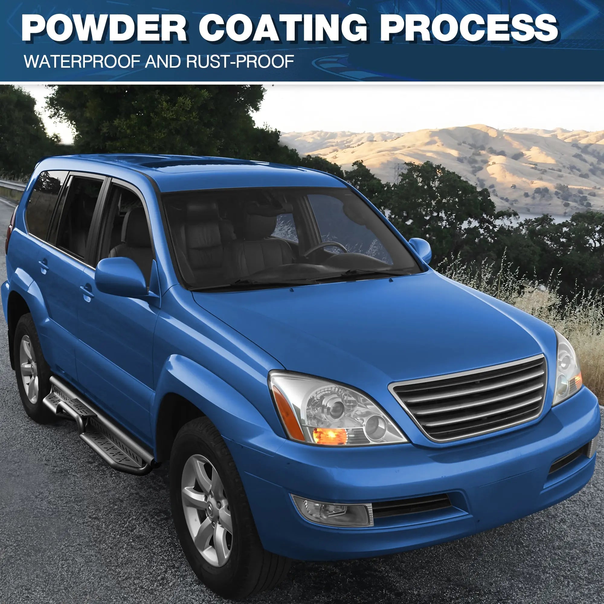 For 2003-2009 Lexus GX470 Running Boards Side Steps Black Car Nerf Bars GX470 Accessories - POFENZE
