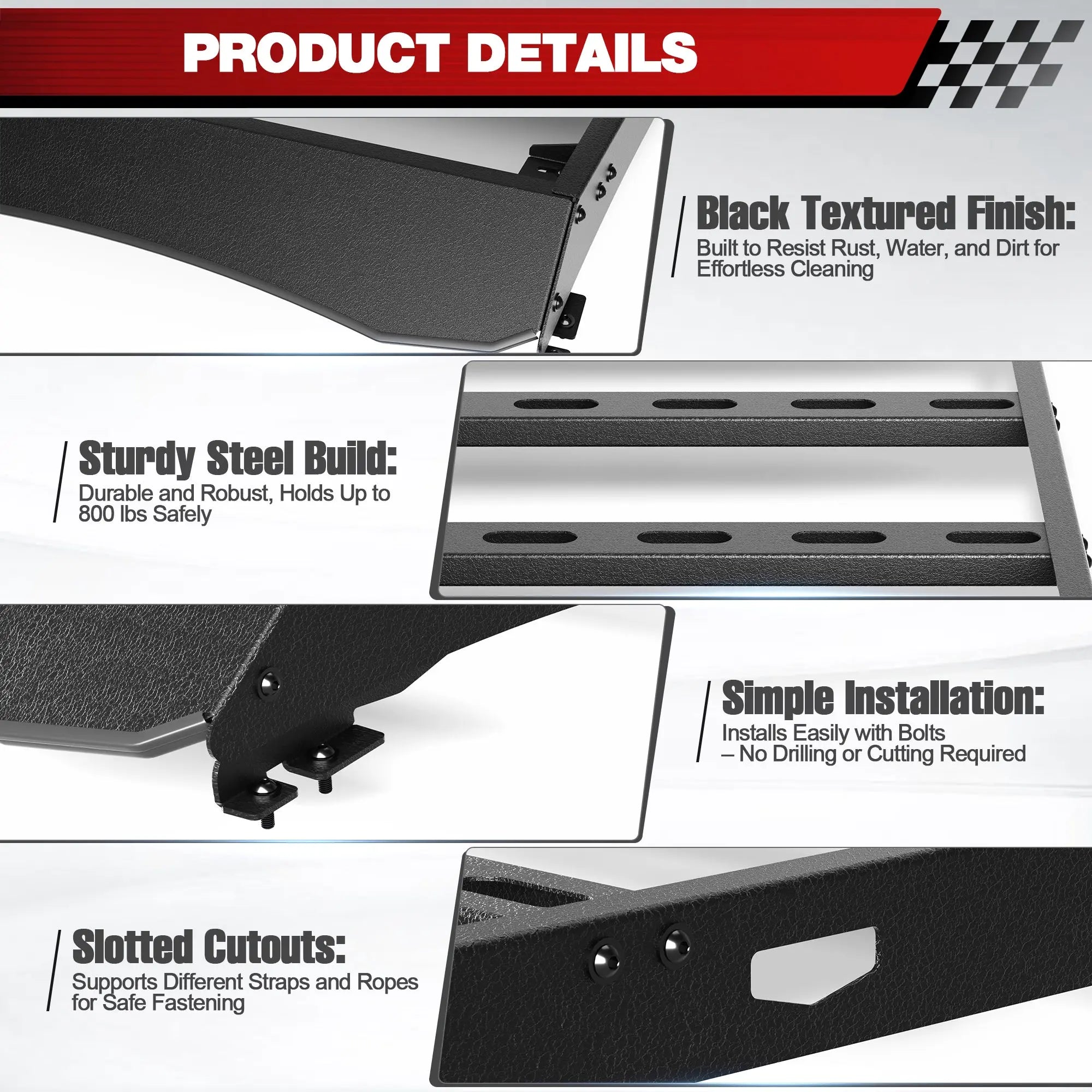 For 2019-2025 Ford Ranger Roof Rack Heavy Duty Truck Roof Rack 800LBS Capacity Cargo Basket Carrier for Camping, Overlanding, Road Trip - POFENZE