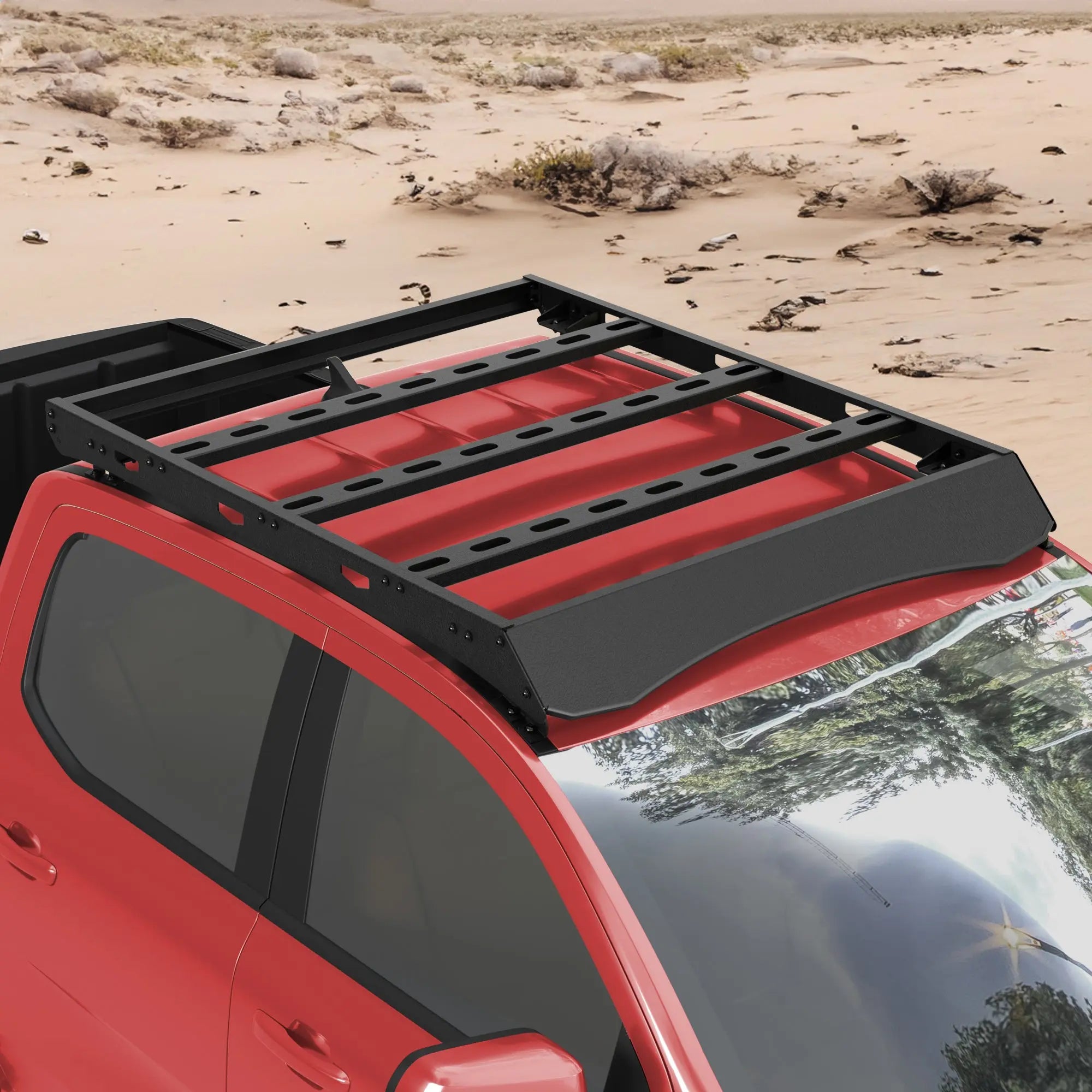 For 2019-2025 Ford Ranger Roof Rack Heavy Duty Truck Roof Rack 800LBS Capacity Cargo Basket Carrier for Camping, Overlanding, Road Trip - POFENZE