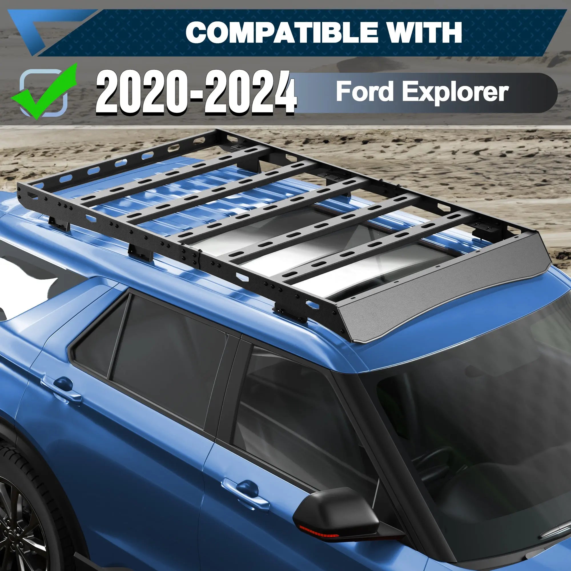 Heavy Duty Roof Rack Cross Bars For Ford Explorer 2020-2024 - 200LB Capacity, Aluminum, Anti-Theft Lock