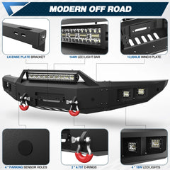 Ford Raptor Bumper Combo Full Width Offroad Bumpers w/Winch Plate for 2010-2014 Ford F150 SVT Raptor Only
