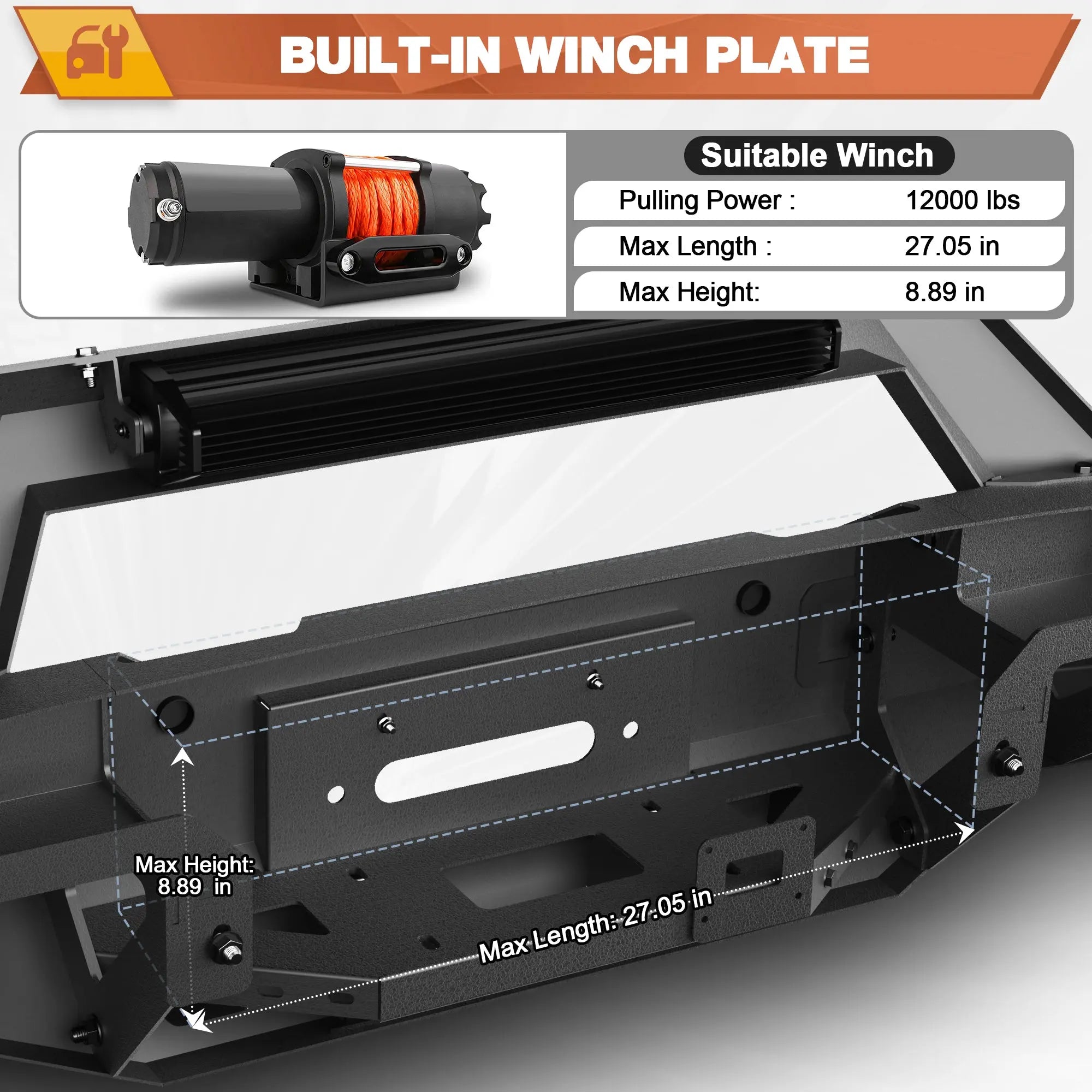 Front Bumper Compatible with Ford F150 2004-2008 POFENZE