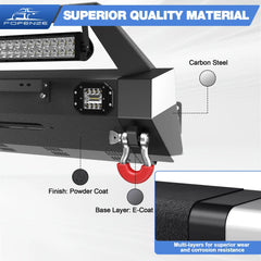 Front Bumper Compatible with Toyota 5th Gen 4Runner 2010-2023 Truck Bumper with 3 LED Lights D-rings POFENZE