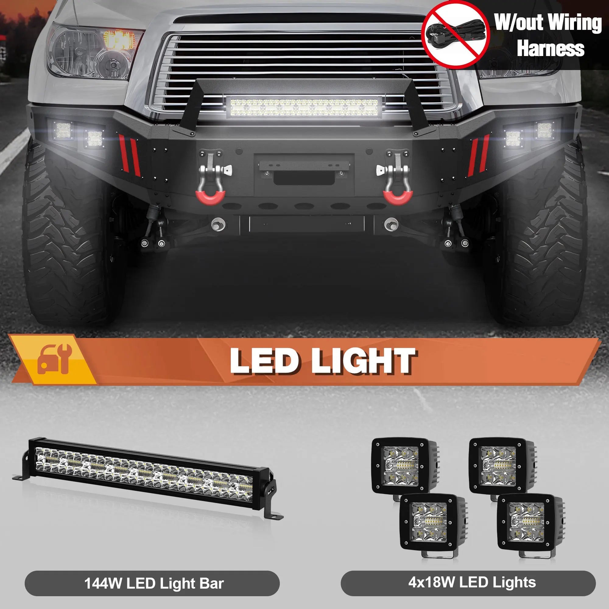 Front Bumper Compatible with Toyota Tundra 2007-2013 POFENZE