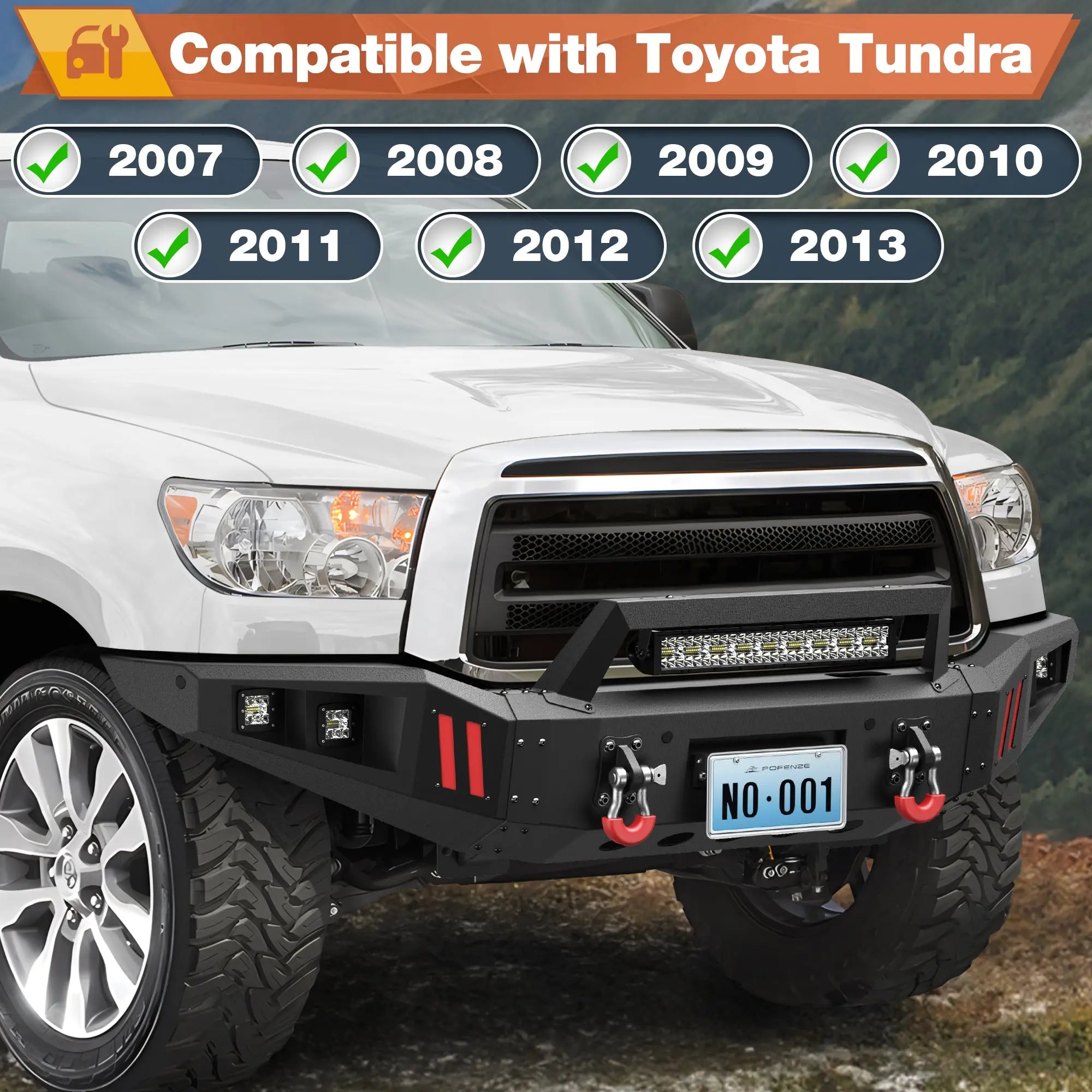 Front Bumper Compatible with Toyota Tundra 2007-2013 POFENZE