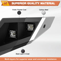 Front Bumper and Rear Bumper for RAM 2500/3500 2010-2018, Full Width Steel Bumper Combo with Winch Plate, LED Light Bar, D-rings, Compatible with 2010-2018 Dodge Ram 2500/3500, Textured Black POFENZE