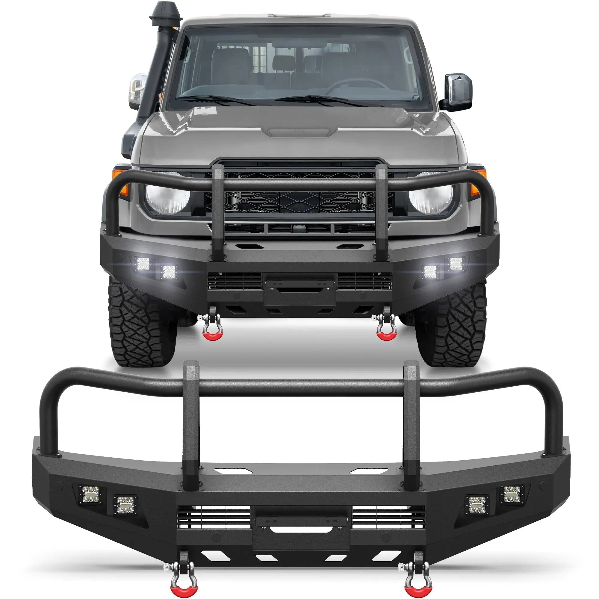 Front Bumper for 2007- 2023 Toyota Land Cruiser LC76/LC78/LC79 POFENZE 