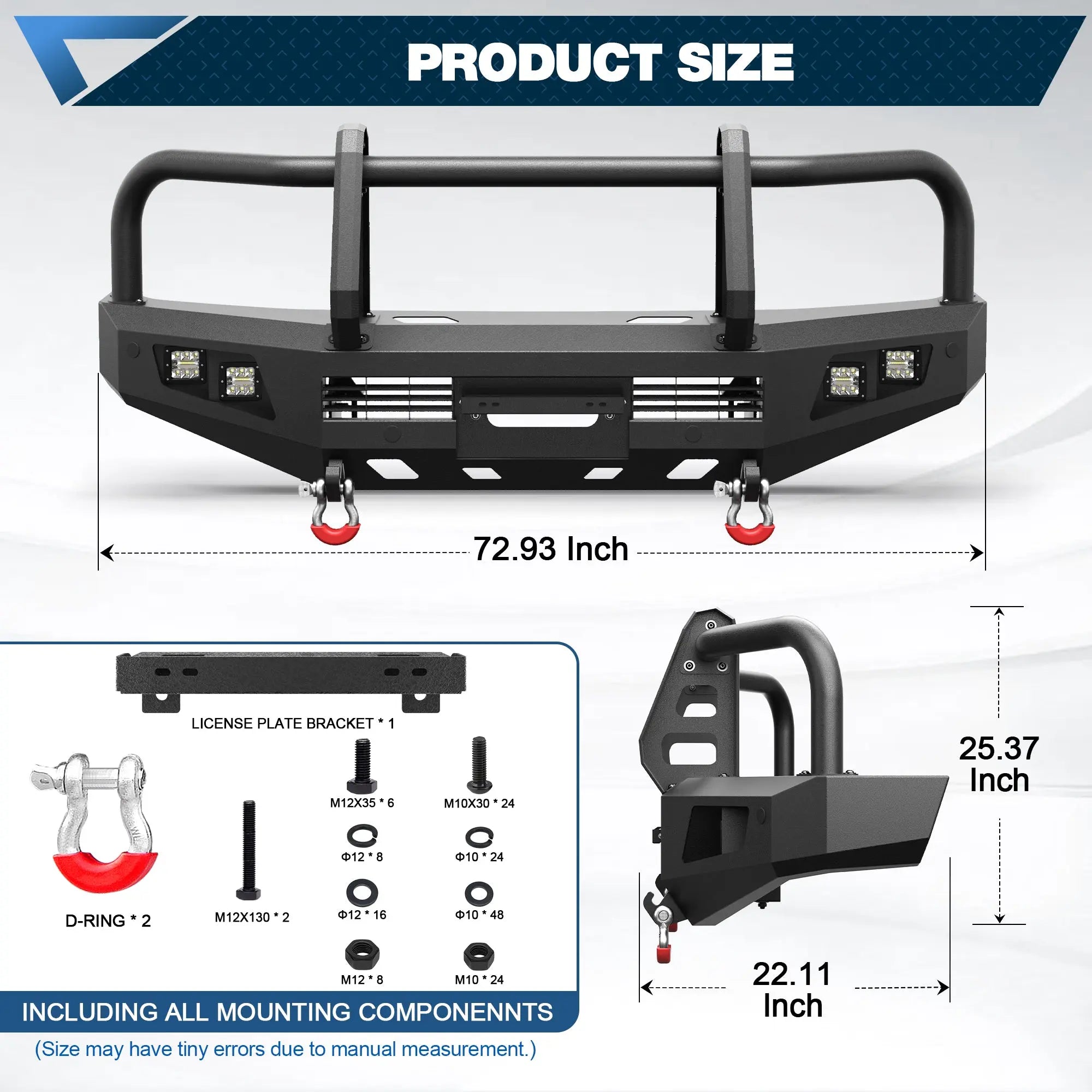 Front Bumper for 2007- 2023 Toyota Land Cruiser LC76/LC78/LC79 POFENZE 