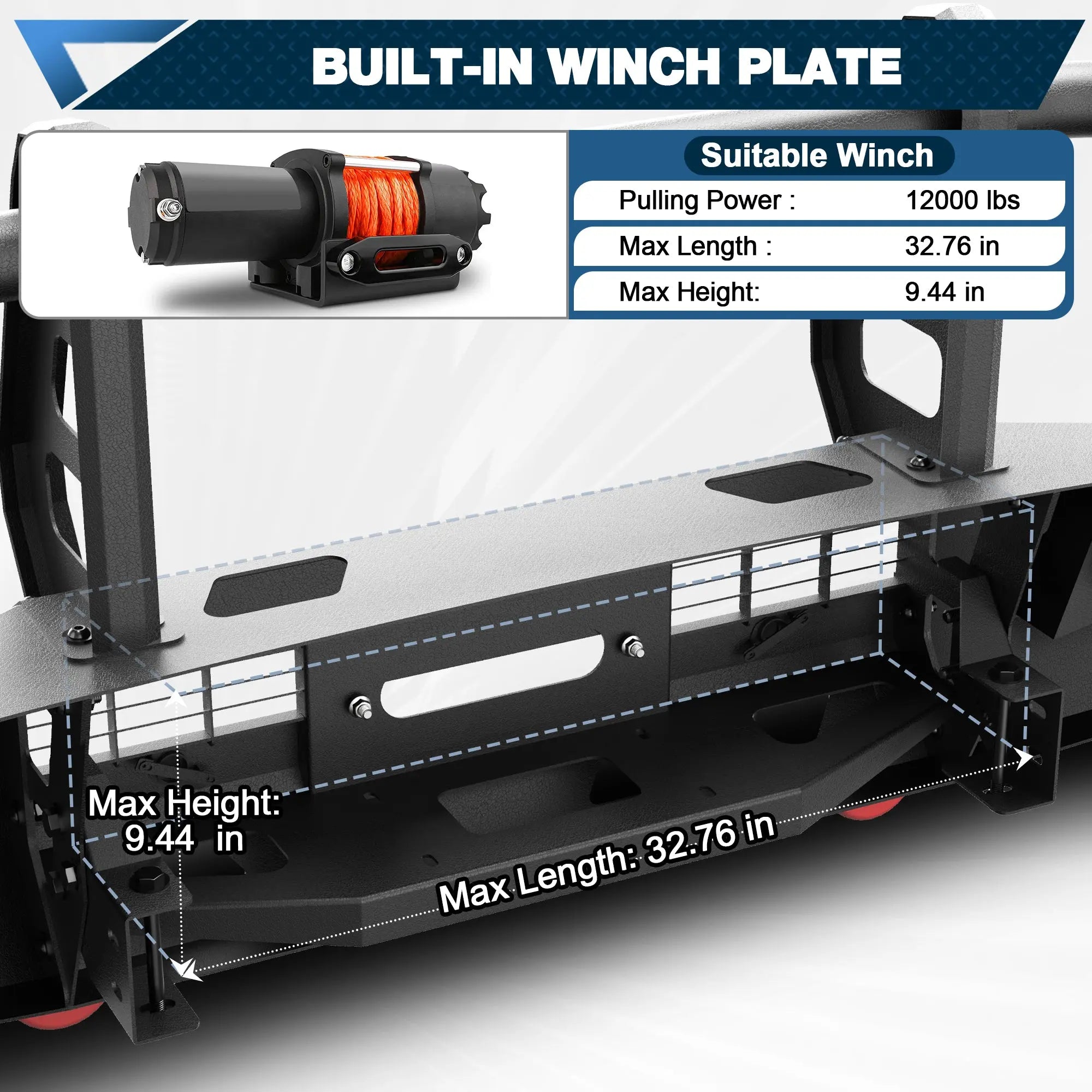 Front Bumper for 2007- 2023 Toyota Land Cruiser LC76/LC78/LC79 POFENZE 