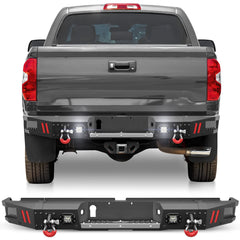 Front Bumper for Toyota Tundra 2014-2021 Pickup Truck Steel Bumper with Lights, D-rings and Sensor Holes POFENZE