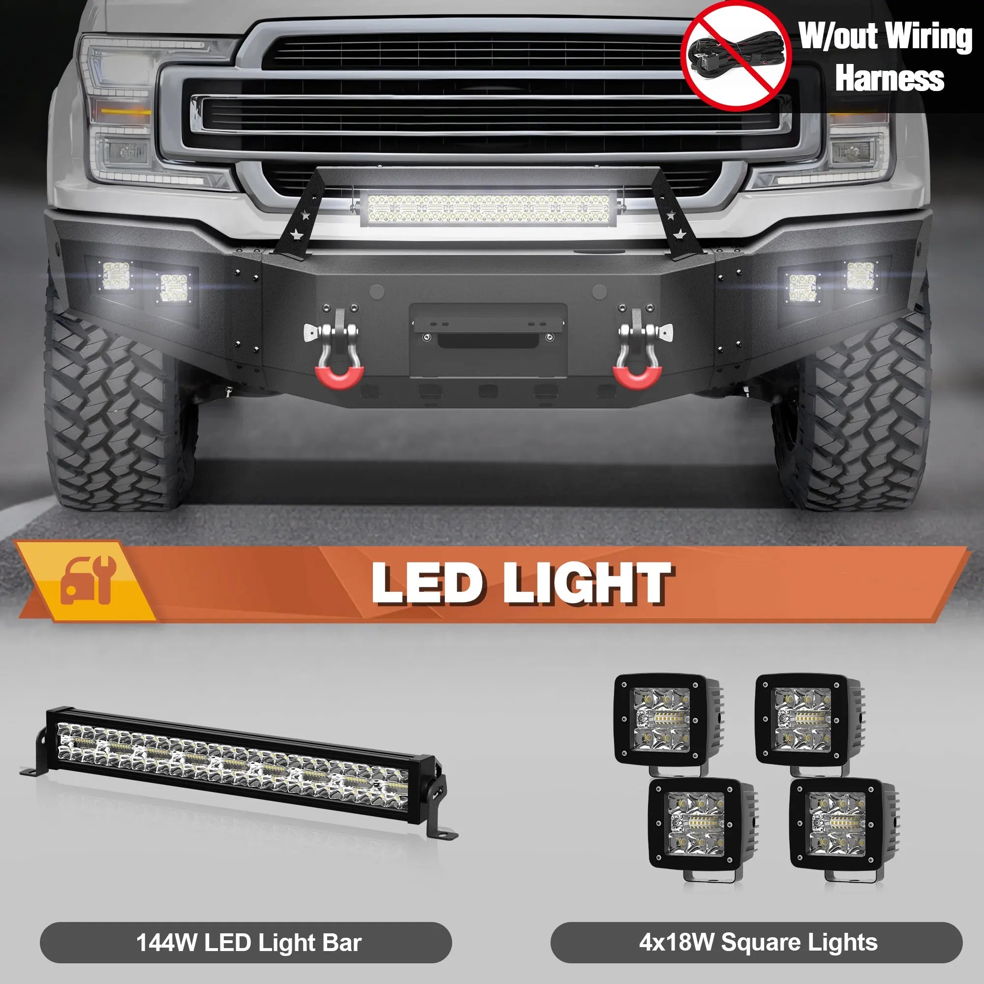 Front Bumper with Winch Plate for 2018-2020 Ford F-150 (Excluding Raptor) POFENZE