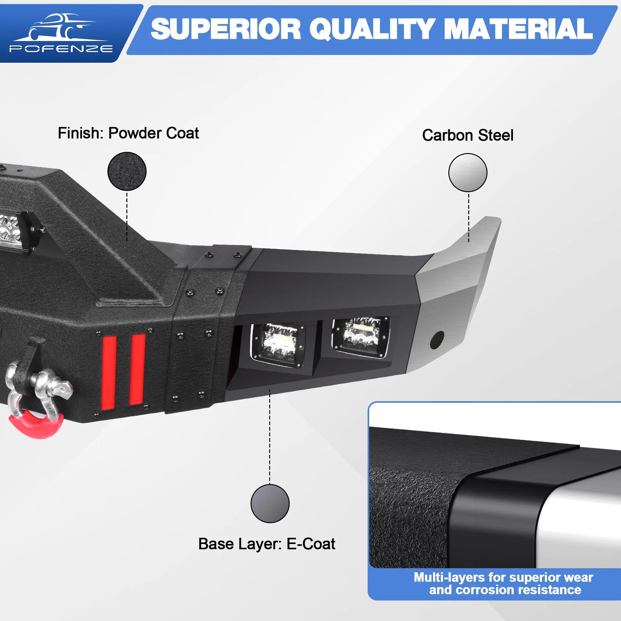 Front and Rear Bumper Set for 1999-2004 Land Rover Discovery Series II POFENZE