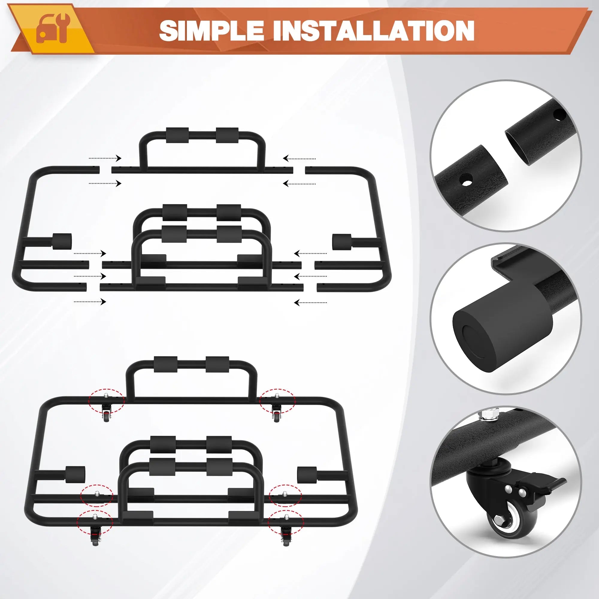 Hardtop Storage Rack, Sliding 3-Piece Storage System Fits for Jeep Wrangler CJ-7 YJ TJ JK JL 1976-2025, Upgrade Hard Top Carrier and Roof Storage POFENZE