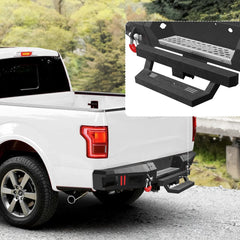 Hitch Step Fit for 2" Hitch Receiver with 2" Towing Receiver with Pin Lock Bumper Protector Textured Black & Strong Steel Construction POFENZE