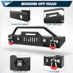 Jeep Wrangler Bumpers Fit 2007-2018 Jeep Wrangler JK 2019-2024 Jeep Wrangler JL 2020-2025 Jeep Gladiator JT
