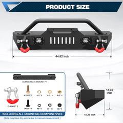 Jeep Wrangler Bumpers Fit 2007-2018 Jeep Wrangler JK 2019-2024 Jeep Wrangler JL 2020-2025 Jeep Gladiator JT