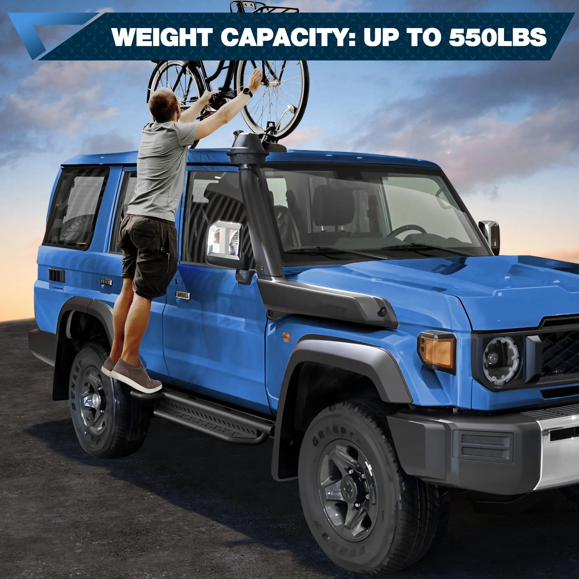 LC 76 Running Boards Side Steps Fit 2007-2023 Toyota Land Cruiser LC 76 POFENZE 