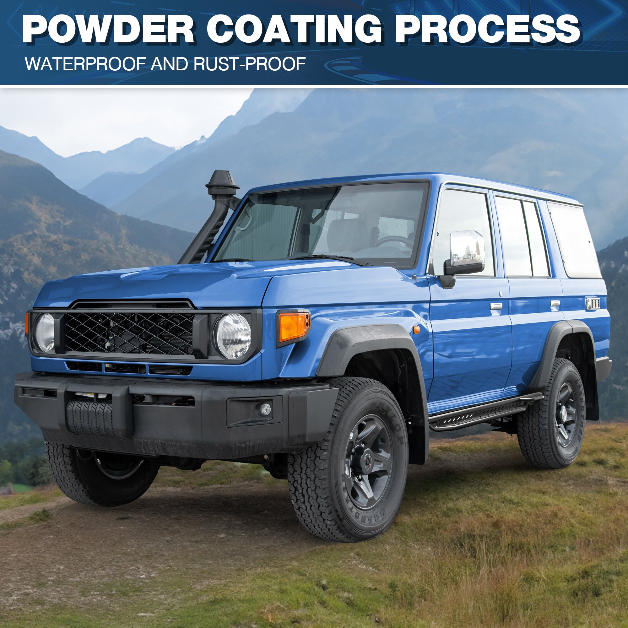 LC 76 Running Boards Side Steps Fit 2007-2023 Toyota Land Cruiser LC 76 POFENZE 