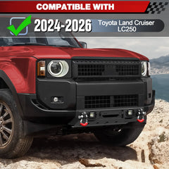 LC250 Front Bumper for 2024 2025 2026 Toyota Land Cruiser LC250 Medium Width Steel Bumper POFENZE 