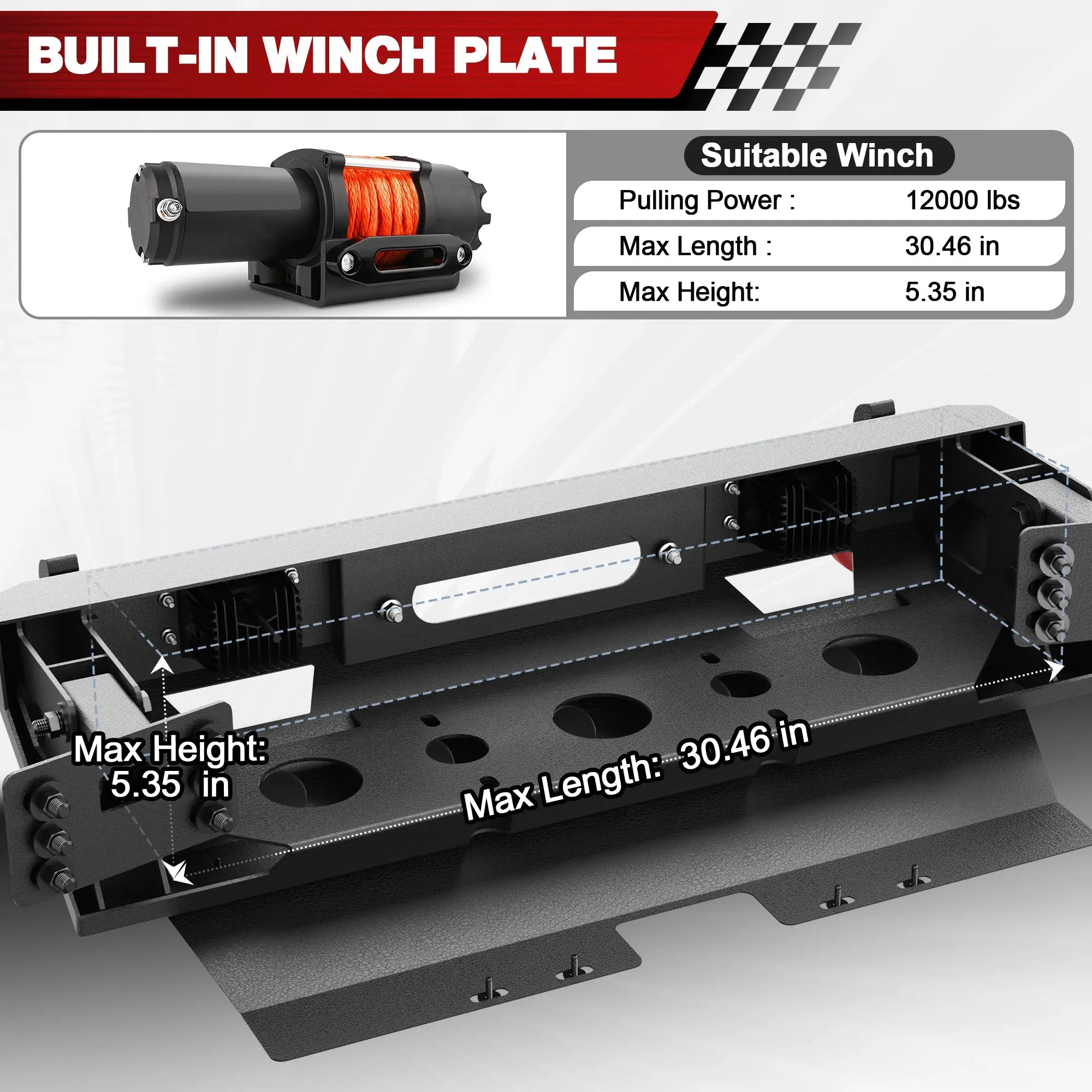 LC250 Front Bumper for 2024 2025 2026 Toyota Land Cruiser LC250 Medium Width Steel Bumper POFENZE 