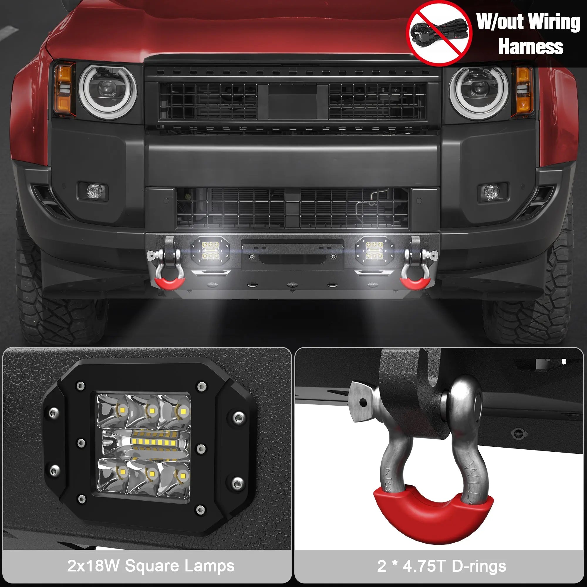 LC250 Front Bumper for 2024 2025 2026 Toyota Land Cruiser LC250 Medium Width Steel Bumper POFENZE 