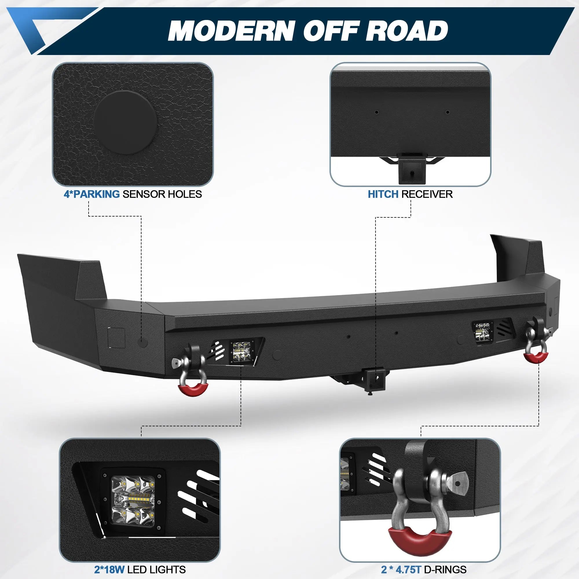 LC250 Rear Bumper Compatible with 2024 2025 2026 Toyota Land Cruiser LC250 - POFENZE