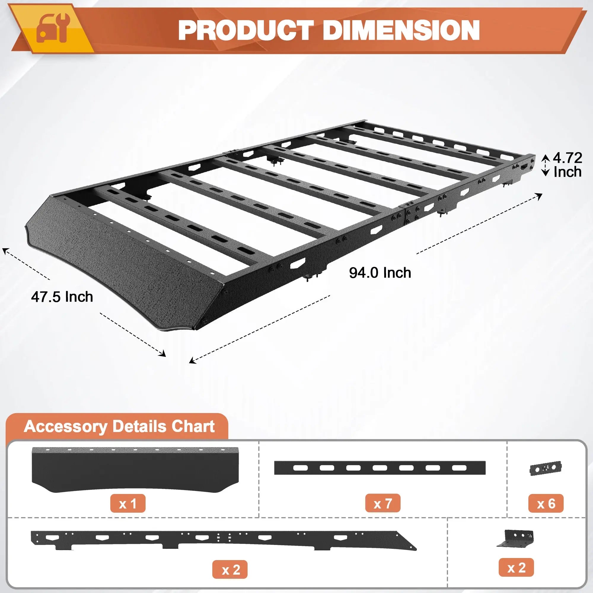 LC250 Roof Rack Compatible for 2024-2025 Toyota Land Cruiser Prado LC250 Heavy Duty Basket Cargo Carriers Luggage Storage Holder Carbon Steel Cross Bars POFENZE