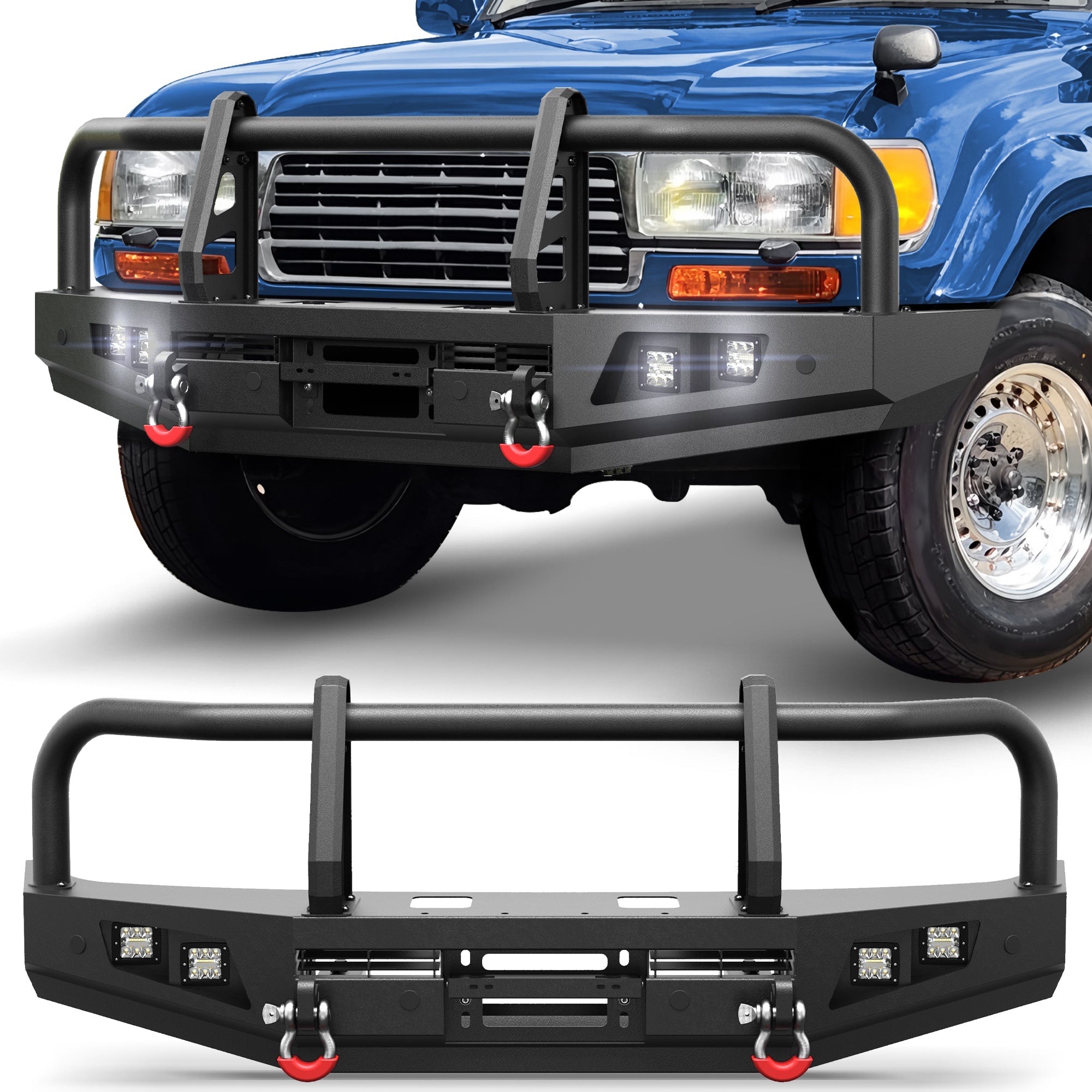 Land Cruiser LC80 front bumper bolt-on installation, no cutting or welding required