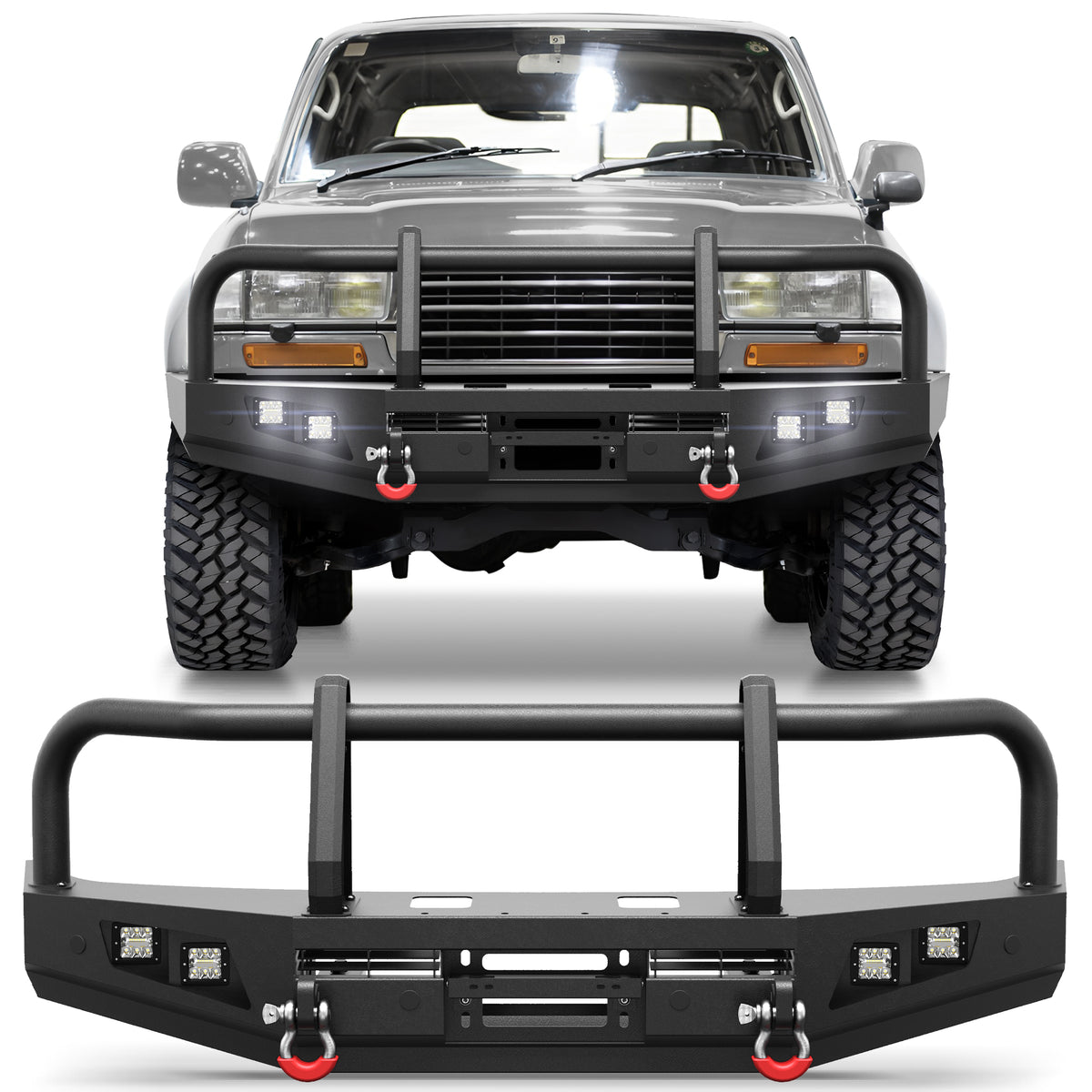 Land Cruiser Front Bumper Brush Guard for 1992-1997 Toyota Land Cruiser LC80 & 1996-1997 Lexus LX450 POFENZE 