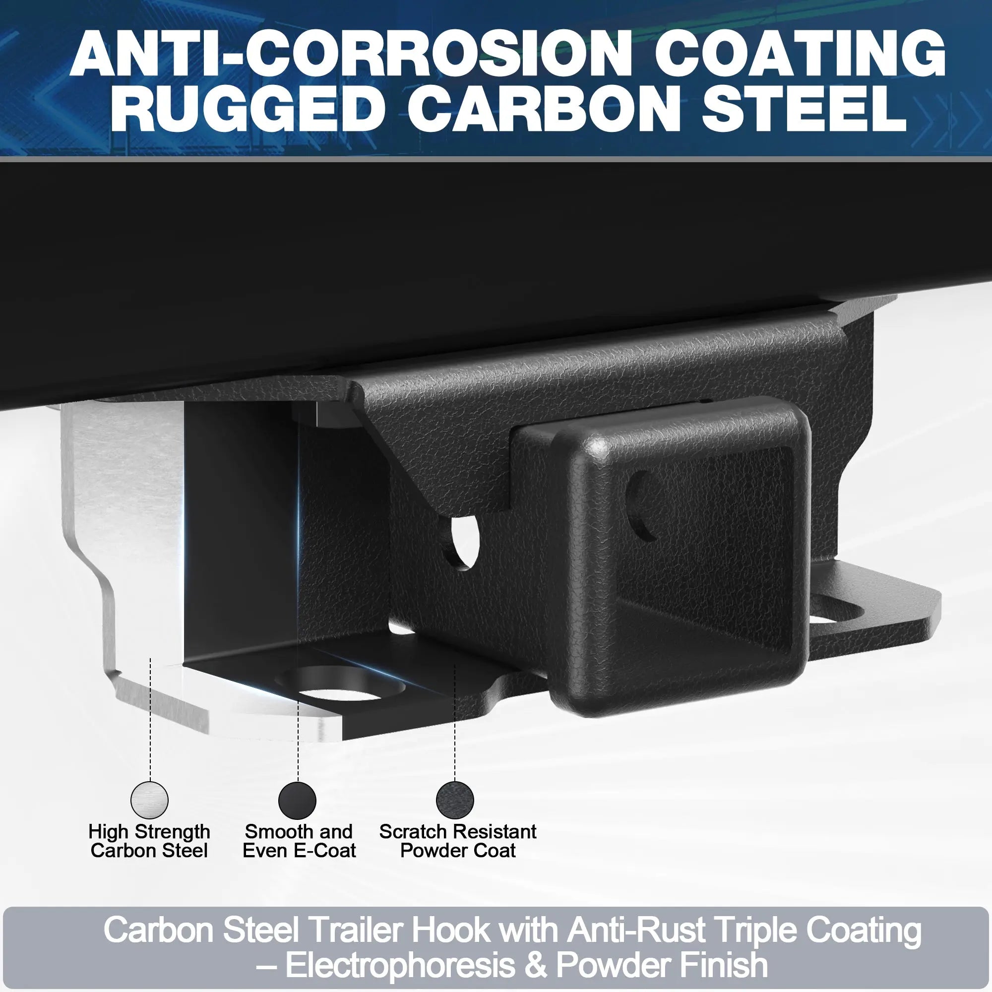 Lexus GX 460 Trailer Hitch 2-Inch Receiver Class 3 Tow Hitch Compatible 2010–2024 GX460 with Cover Black Powder Coated - POFENZE