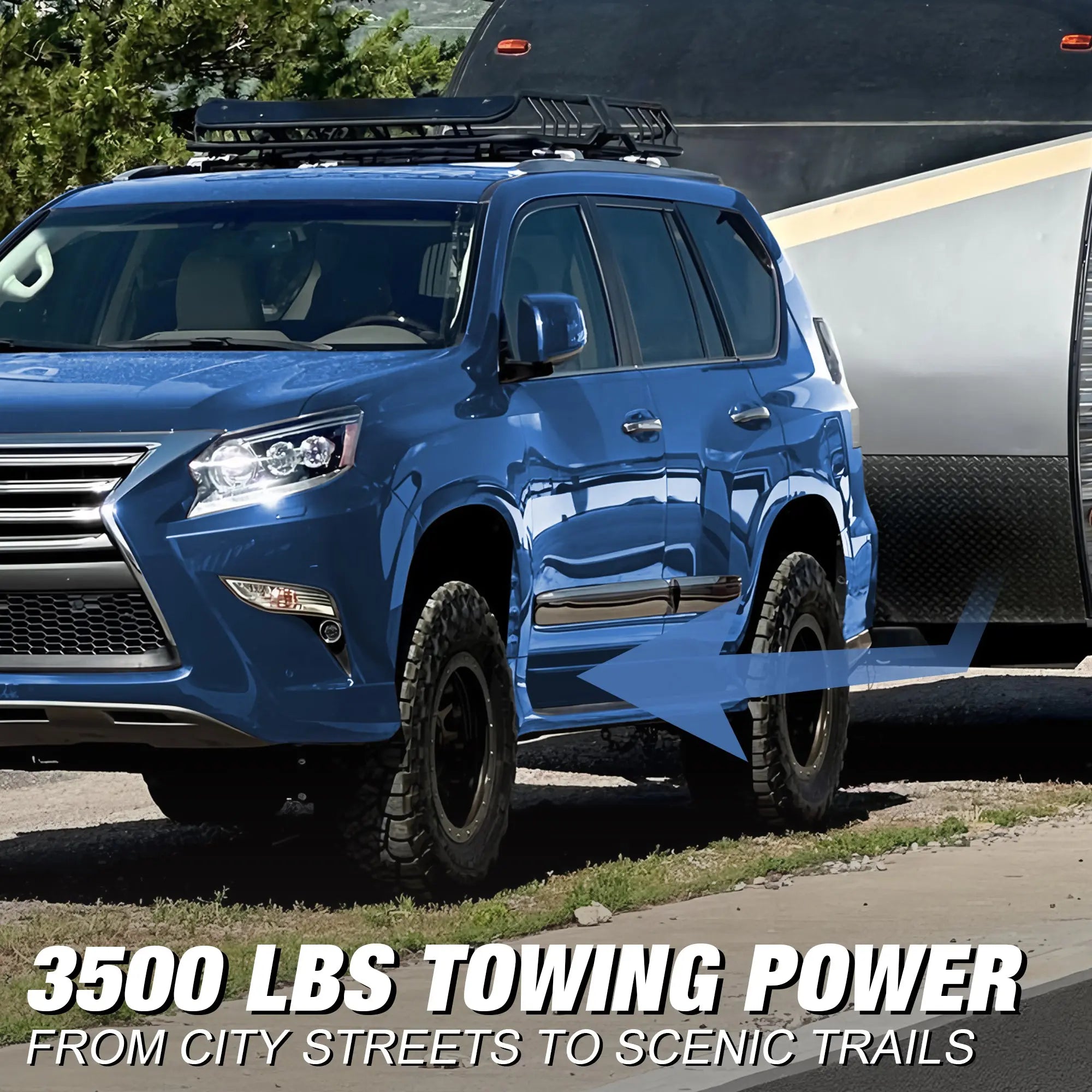 Lexus GX 460 Trailer Hitch 2-Inch Receiver Class 3 Tow Hitch Compatible 2010–2024 GX460 with Cover Black Powder Coated - POFENZE
