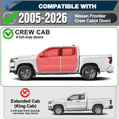 Nissan Frontier Running Boards Side Steps Compatible with 2005-2026 Nissan Frontier Crew Cab Black Nerf Bars