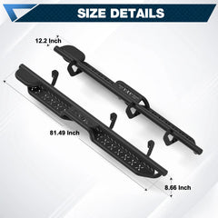 Nissan Frontier Running Boards Side Steps Compatible with 2005-2026 Nissan Frontier Crew Cab Black Nerf Bars