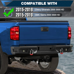 Off Road Rear Bumper Fit for 2015-2019 Chevy Silverado 2500 3500 HD - POFENZE