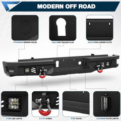 Off Road Rear Bumper Fit for 2015-2019 Chevy Silverado 2500 3500 HD - POFENZE