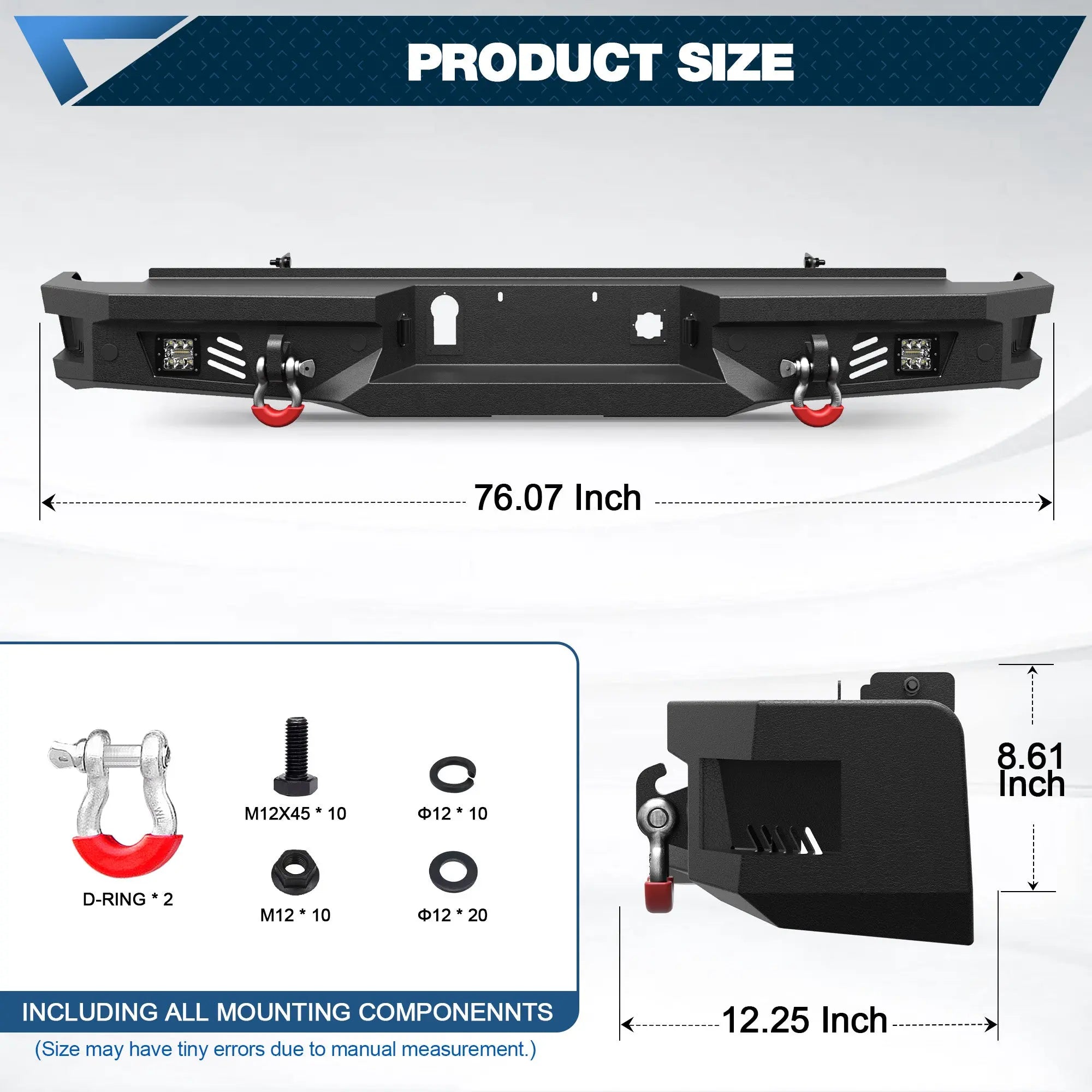 Off Road Rear Bumper Fit for 2015-2019 Chevy Silverado 2500 3500 HD - POFENZE