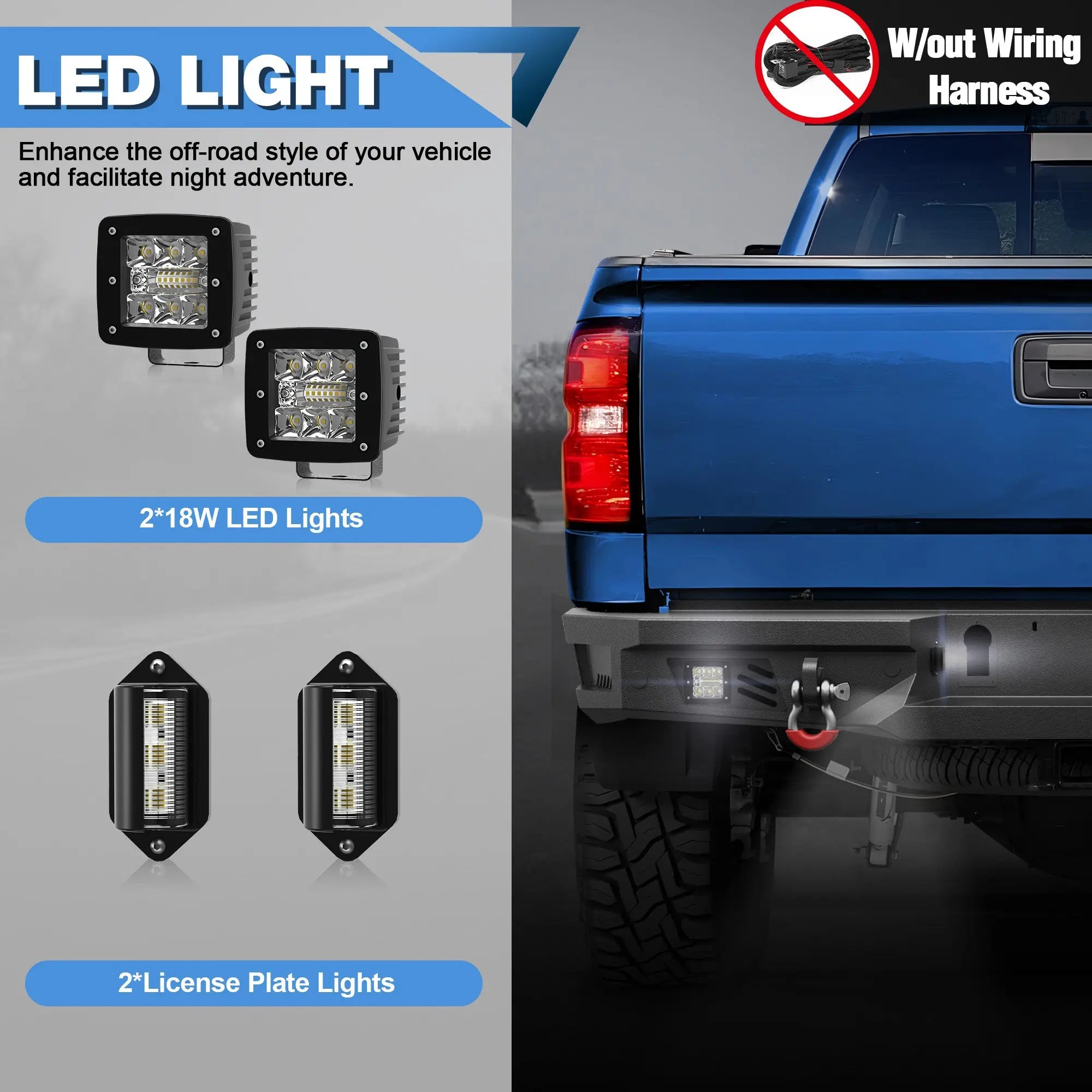 Off Road Rear Bumper Fit for 2015-2019 Chevy Silverado 2500 3500 HD - POFENZE