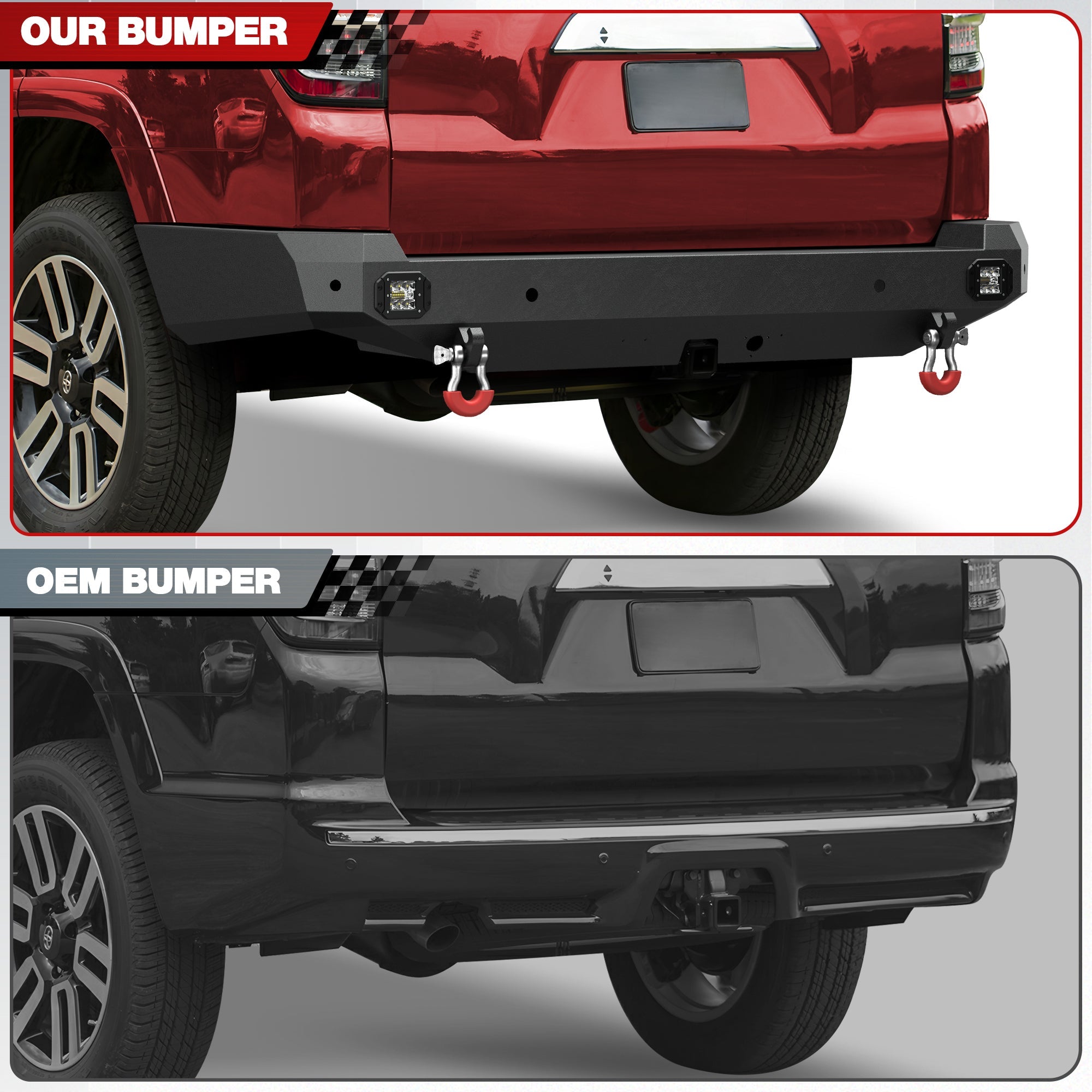 POFENZE 4Runner Rear Bumper for 2015-2024 Toyota 4Runner 5th Gen Full Width POFENZE 
