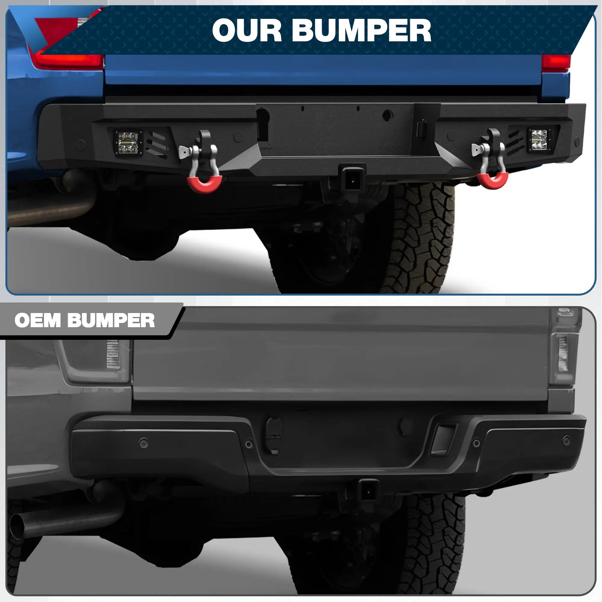 POFENZE Fits 2019 2020 2021 2022 2023 Ford Ranger Rear Bumper Offroad Bumper POFENZE